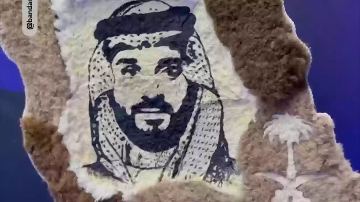 لوحة فنية فريدة من نوعها لـ محمد بن سلمان على فرو الإبل